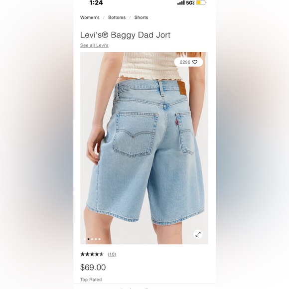 NWT Levi’s Baggy Dad Jorts - Picture 2 of 5